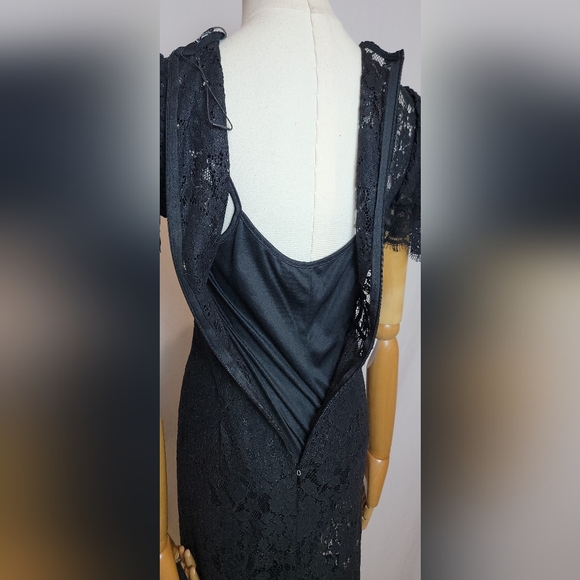 NWOT Zara Black Lace Midi Dress, Size XSmall - Picture 6 of 7